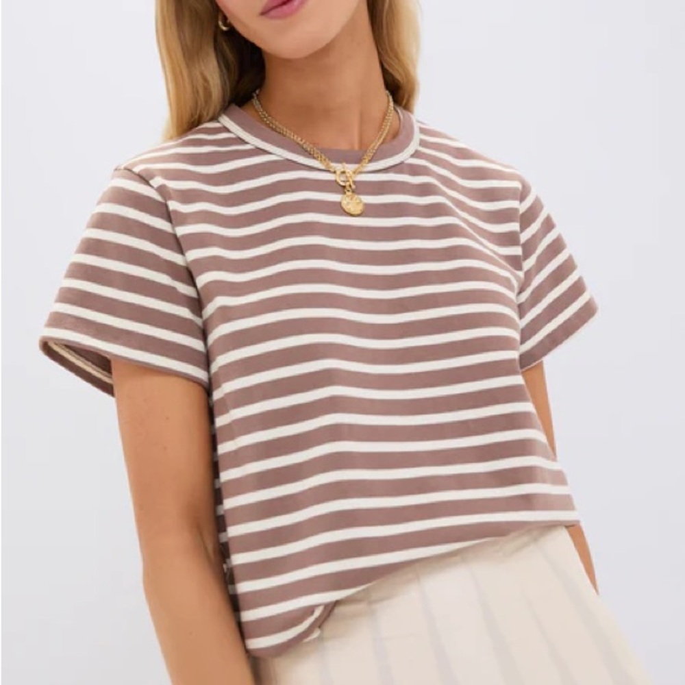 Mocha Stripe Parker Classic Tee